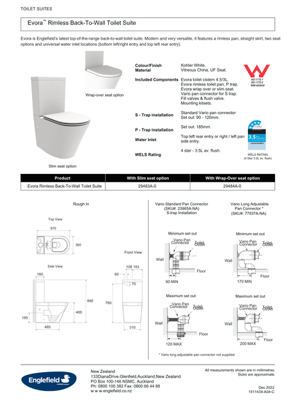 Englefield Evora Rimless Back to Wall Suite
