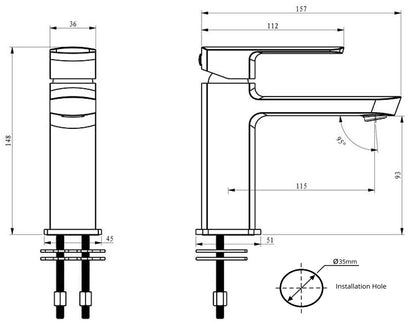Elementi Ion Basin Mixer - 5 Colour Options