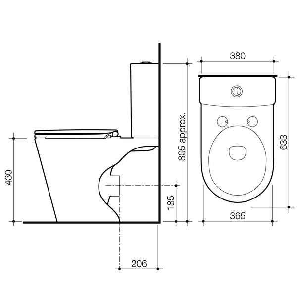 Stylus Origin Back to Wall Rimless Toilet Suite