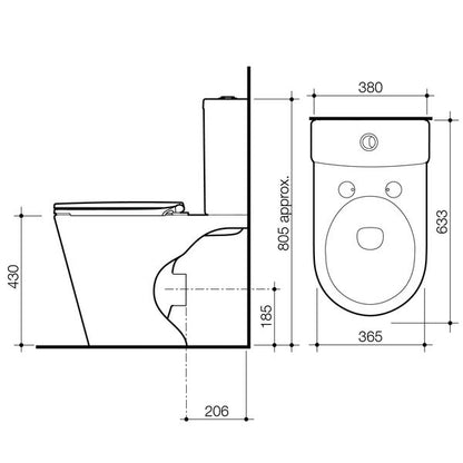 Stylus Origin Back to Wall Rimless Toilet Suite