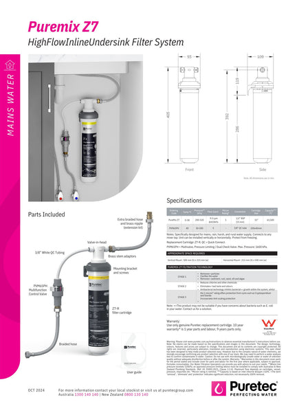 Puretec PureMix Z7 Inline Water Filter