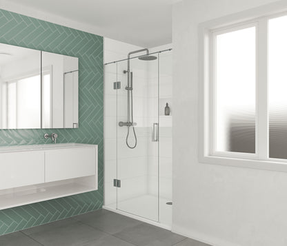 Scenic 3-Sided Hinged Shower 1200mm x 900mm - 2 Wall / 2 Colour Options