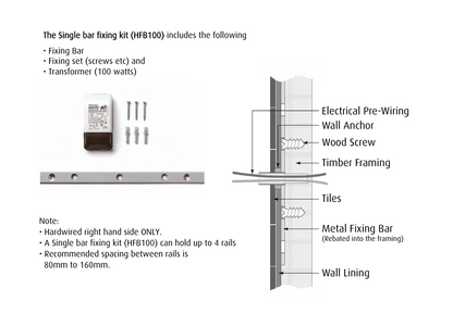 Tranquillity Single Bar Fixing Kit – Tranquillity Heated Bars