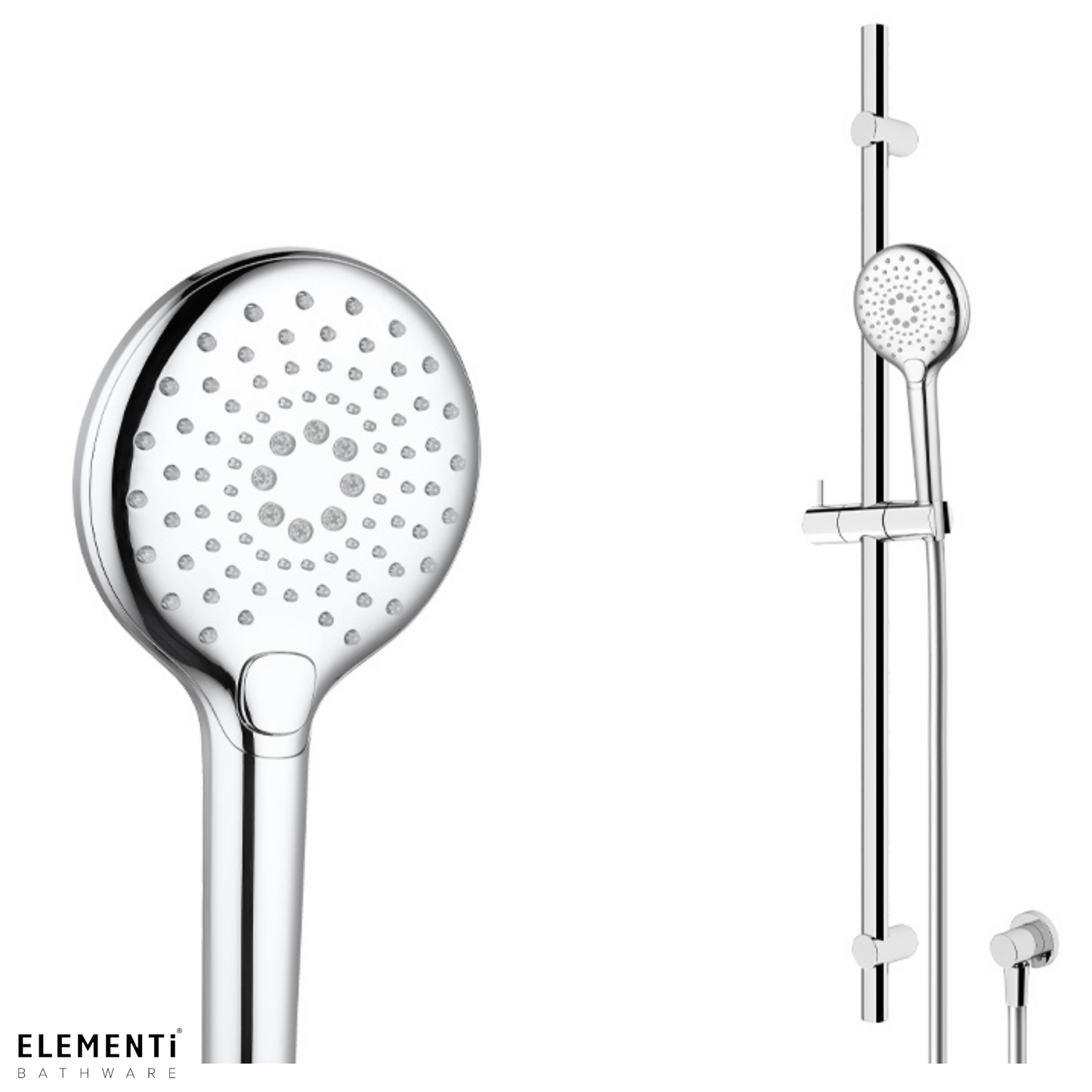 Elementi Splash Plus Round Slide Shower 900mm | 3 Function - Available in 5 Colours