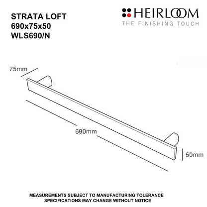Heirloom Strata Loft Single Bar Towel Warmer 690mm | Available in 2 Colours