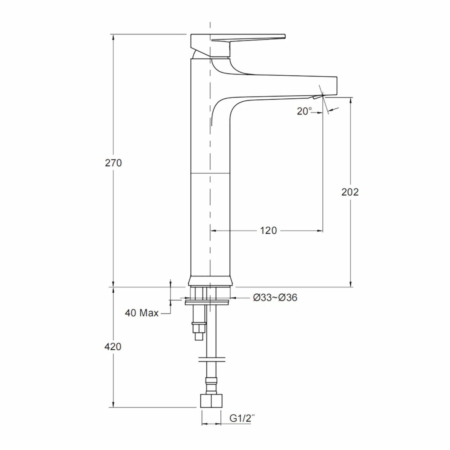 Kohler Taut Tall Basin Mixer - Polished Chrome