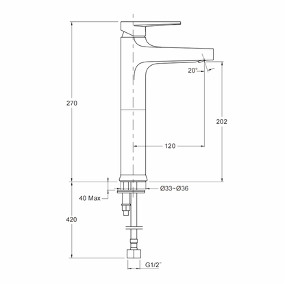 Kohler Taut Tall Basin Mixer - Polished Chrome