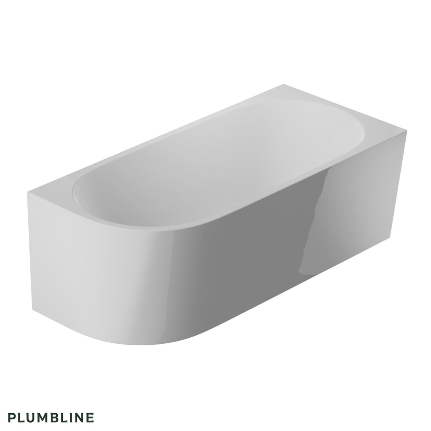 Plumbline Tondo Back To Wall Bath | Right Corner 1500mm