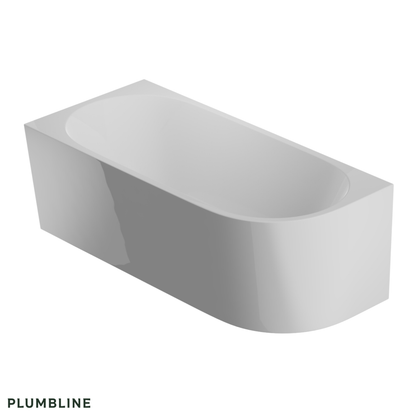 Plumbline Tondo Back To Wall Bath | Left Corner 1500mm