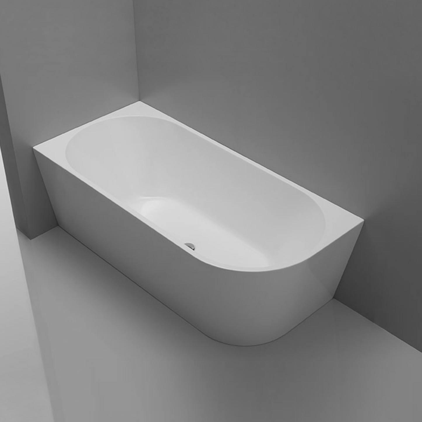 Plumbline Tondo Back To Wall Bath | Left Corner 1500mm