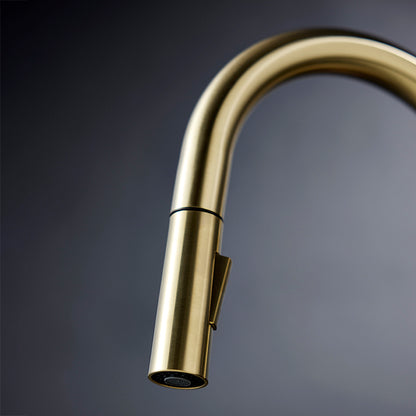 Elementi Uno Gooseneck Kitchen Mixer with Pull Out Spray - Chrome