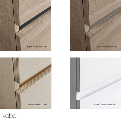 VCBC Soft 1 Drawer Wall Hung Vanity - 5 Sizes / 13 Colour Options
