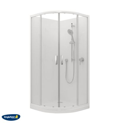 Englefield Valencia Elite Round Sliding Shower | 900 x 900mm - White