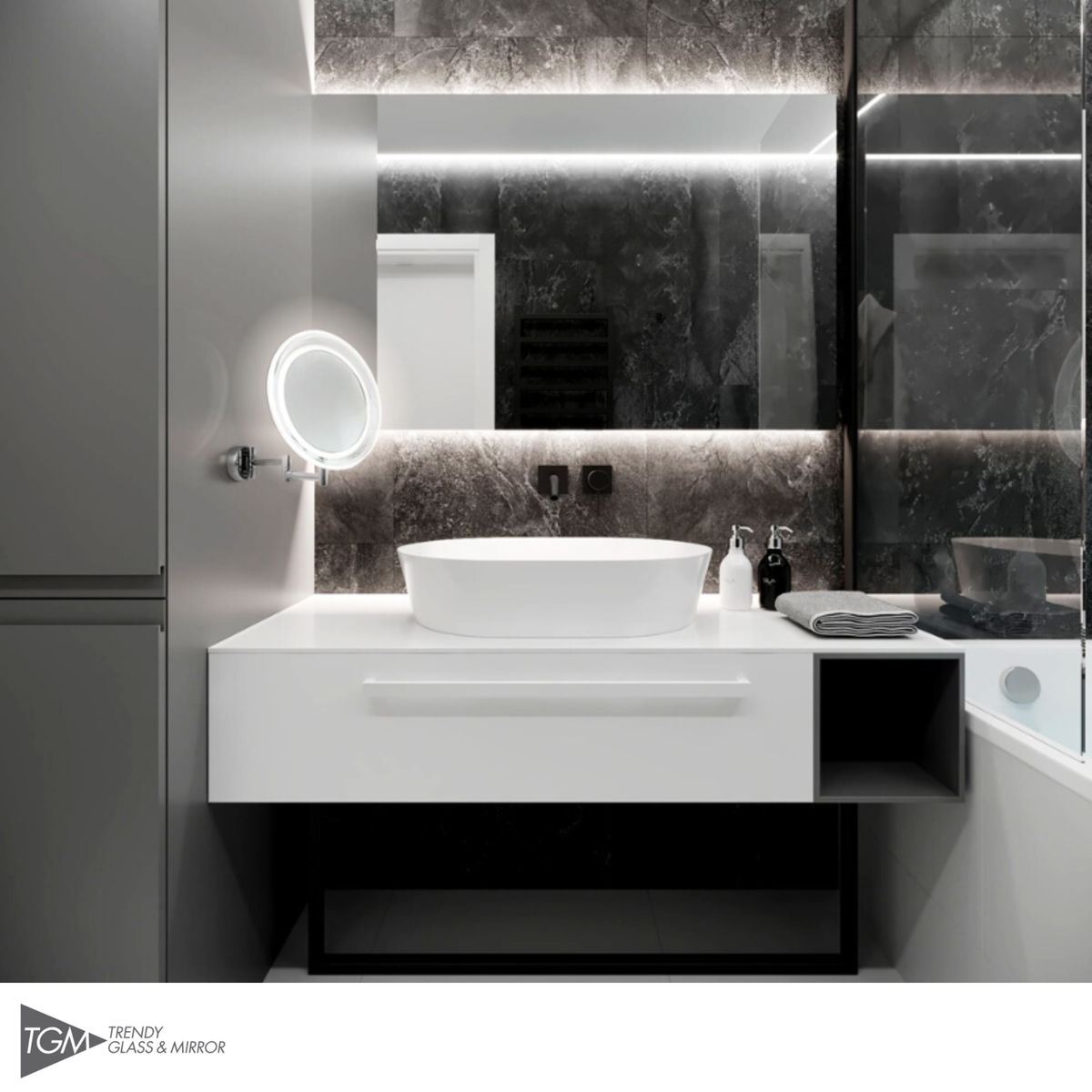 Trendy Mirrors Wall Mount LED Magnifying Mirror (Battery) 195mm