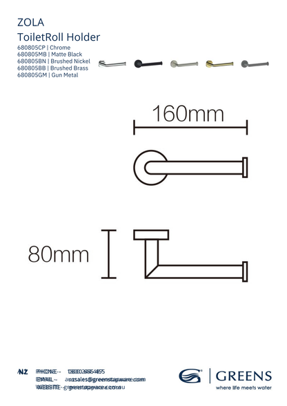 Greens Zola Toilet Roll Holder | Available in 5 Colours